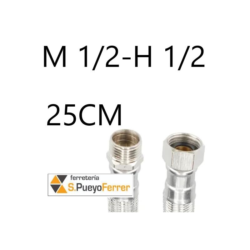 CONEXIÓN M1/2-H1/2 25CM INOX latiguillo