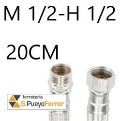 CONEXIÓN M1/2-H1/2 20CM INOX latiguillo