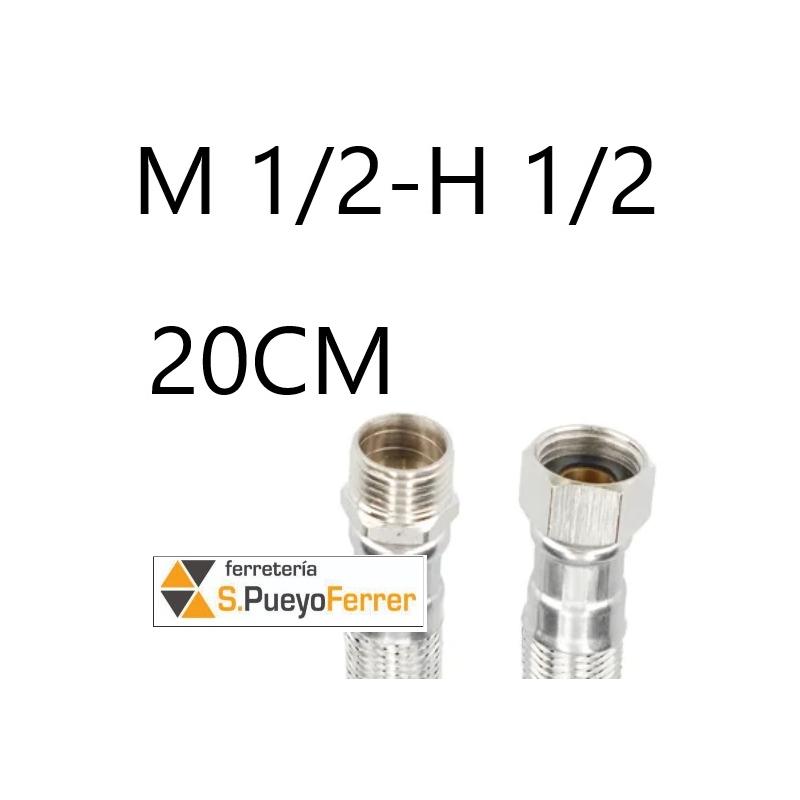 CONEXIÓN M1/2-H1/2 20CM INOX latiguillo