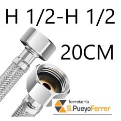 CONEXIÓN H1/2-H1/2 20CM INOX latiguillo