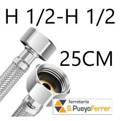 CONEXIÓN H1/2-H1/2 25CM INOX latiguillo