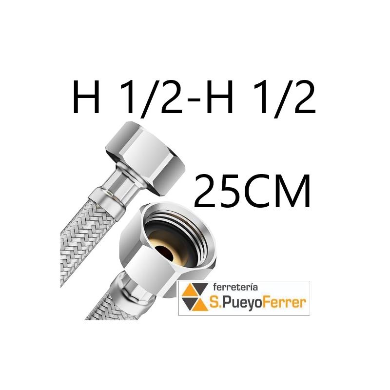 CONEXIÓN H1/2-H1/2 25CM INOX latiguillo