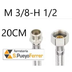 CONEXIÓN M3/8-H1/2 20 INOX latiguillo