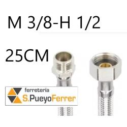 CONEXIÓN M3/8-H1/2 25 INOX latiguillo