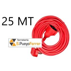 PROLONGADOR 25MTS 3X1,5 ROJO