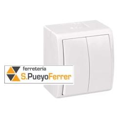 INTERRUPTOR/CONMUTADOR DOBLE BLANCO AQUARIUS