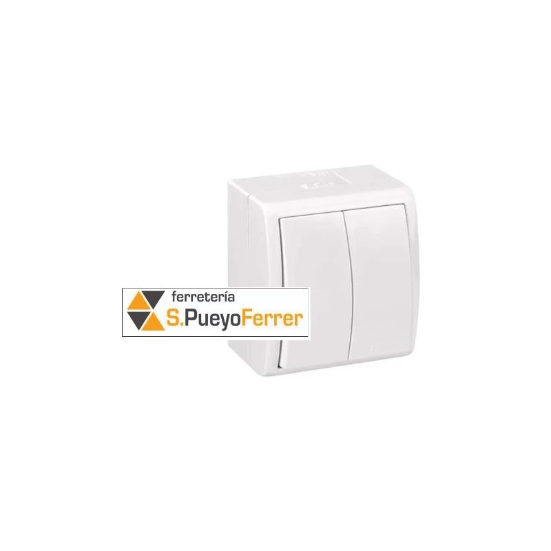 INTERRUPTOR/CONMUTADOR DOBLE BLANCO AQUARIUS