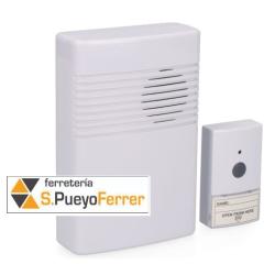 TIMBRE SIN HILOS PULSADOR Y RECEPTOR A PILAS
