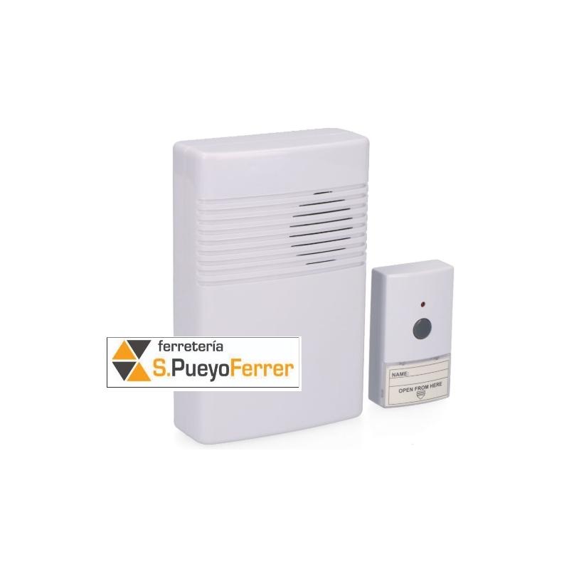 TIMBRE SIN HILOS PULSADOR Y RECEPTOR A PILAS