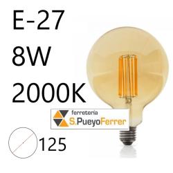 BOMBILLA LED VINTAGE FILAMENTO 125MM E27 8W 2000K