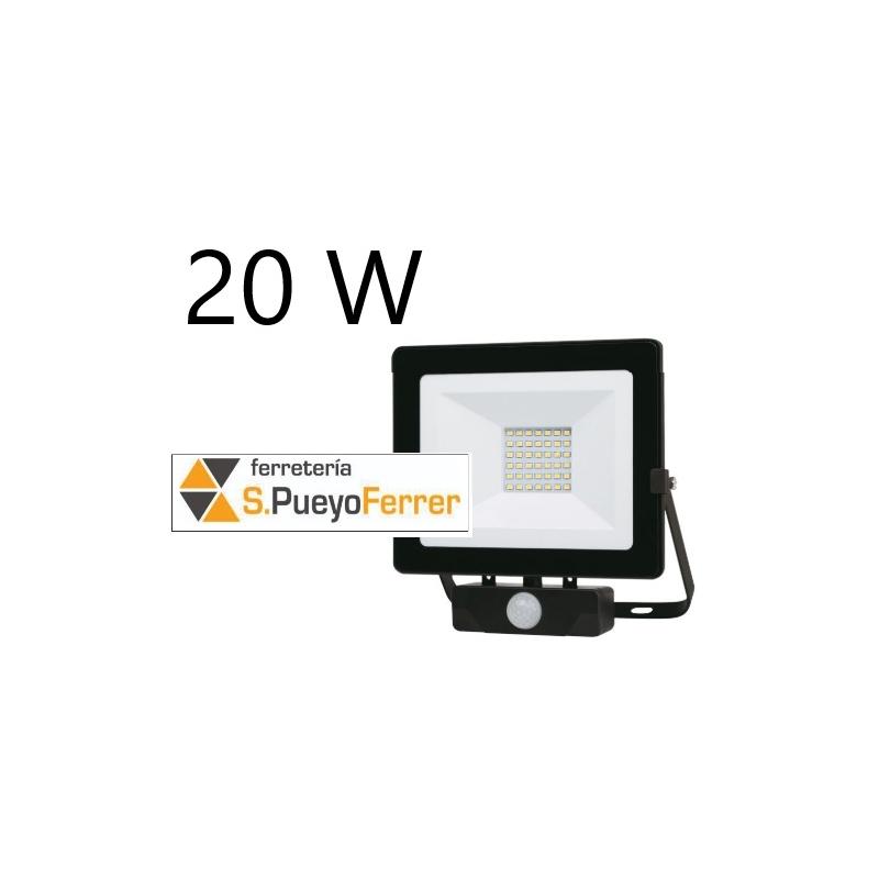 FOCO NEGRO PROYECTOR LED C/SENSOR 20W