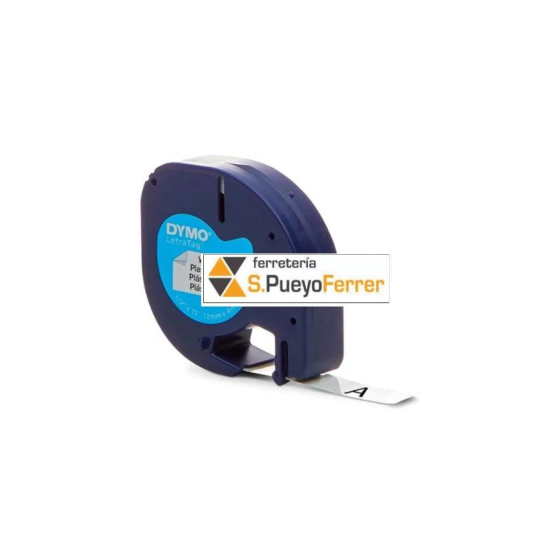 CINTA ROTULAR DYMO BCO PLASTIC 12MM 4MT 91201