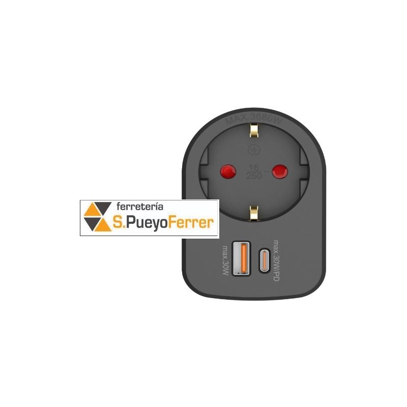ADAPTADOR COMBI 30W USB A+C NEGRO