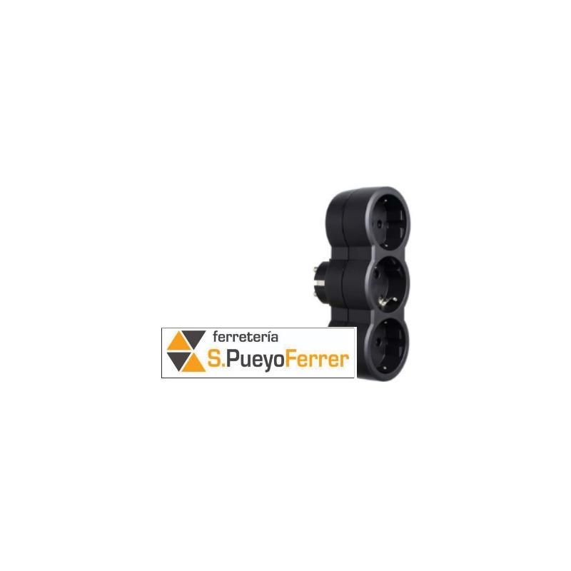 ADAPTADOR 3T FRONTAL NEGRO