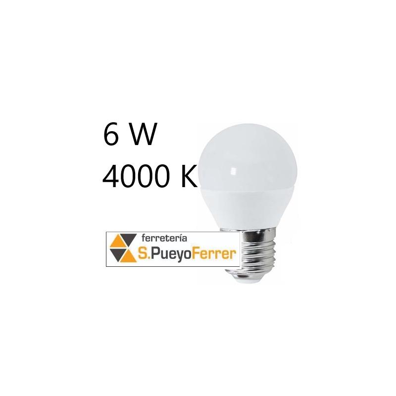BOMBILLA LED ESFERICA 6W E27 DIA 4000K