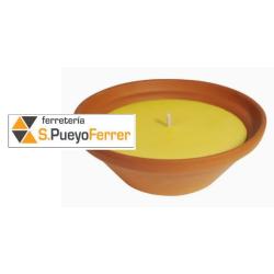 VELA CITRONELA MACETA TERRACOTA EXTERIOR 20H (17 X 6 CTMS )