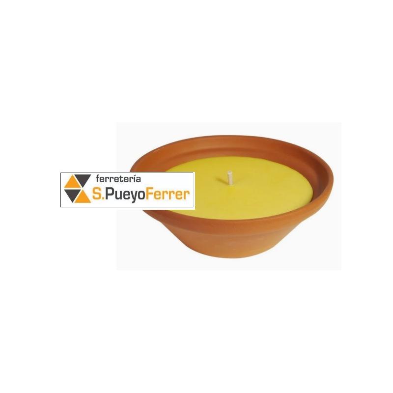VELA CITRONELA MACETA TERRACOTA EXTERIOR 20H (17 X 6 CTMS )